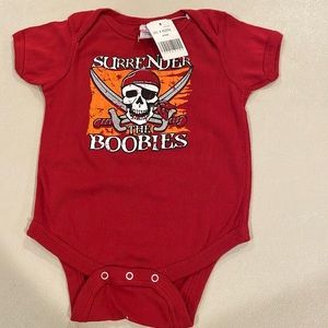 NWT Surrender the boobies onesie size 12 months
